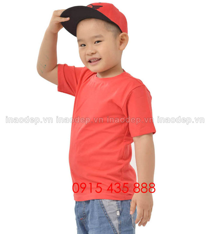 Áo phông trẻ em cổ tròn - Màu đỏ | Ao phong tre em co tron mau do